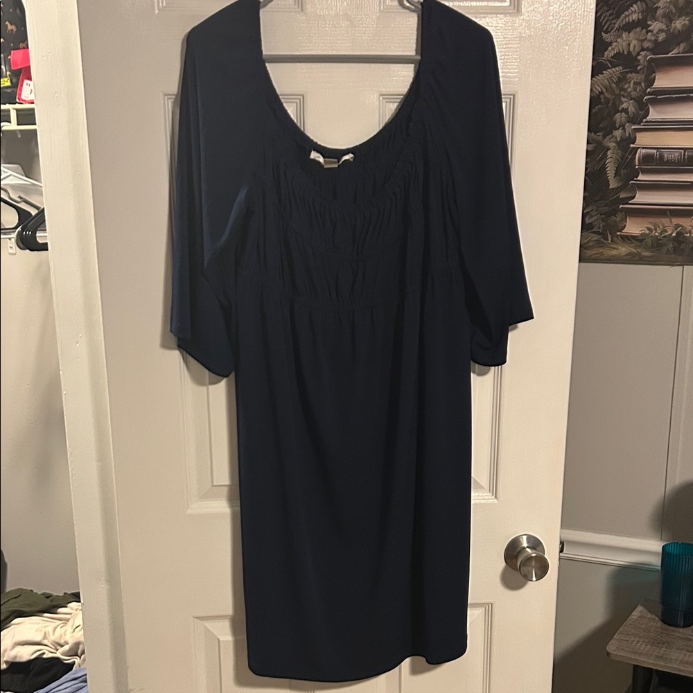 Boston Proper Navy Long Sleeve Dress